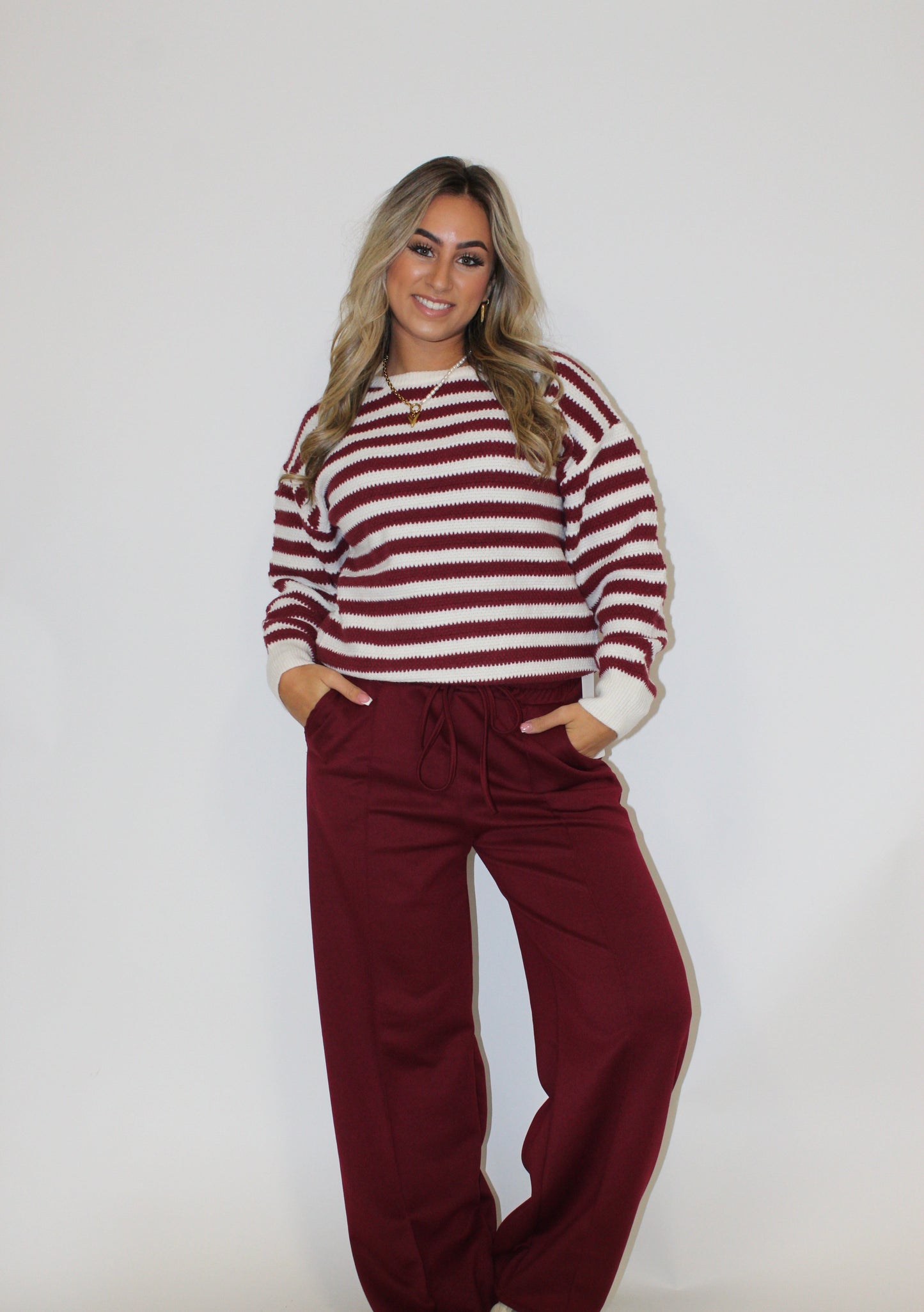 Liya trui strik bordeaux