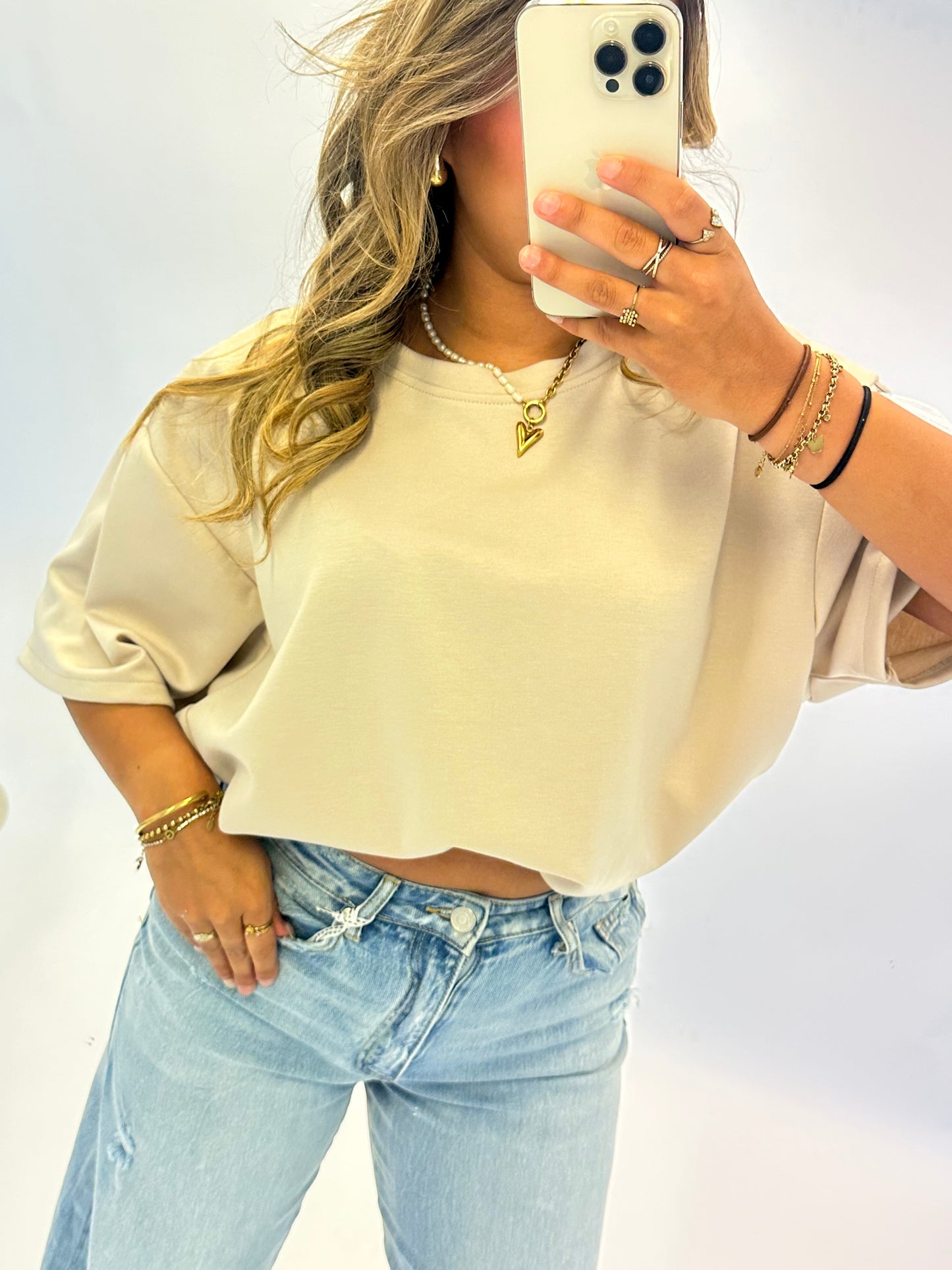 Nora Ballon top - Beige