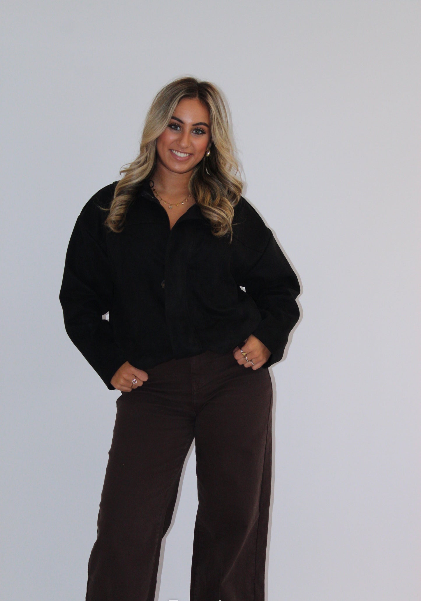 Maya suede jasje zwart