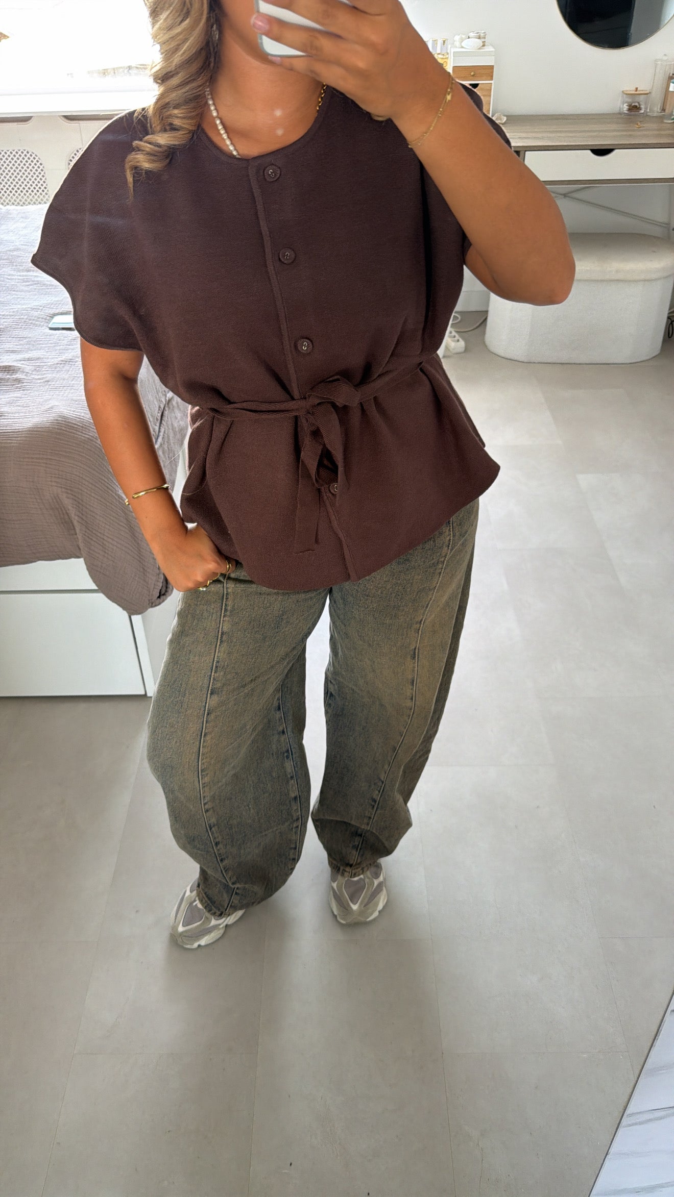Nina overslag top- BROWN