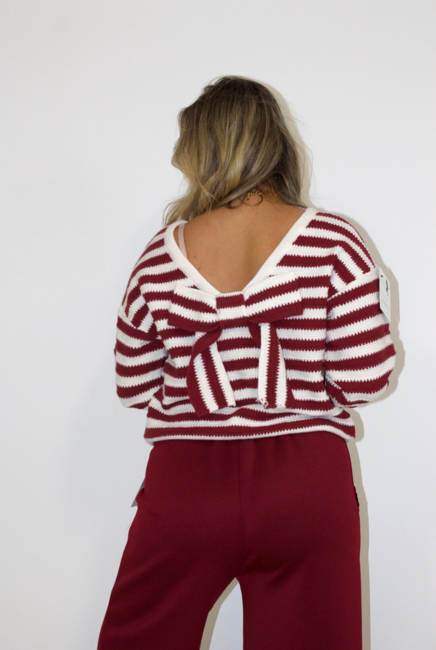 Liya trui strik bordeaux