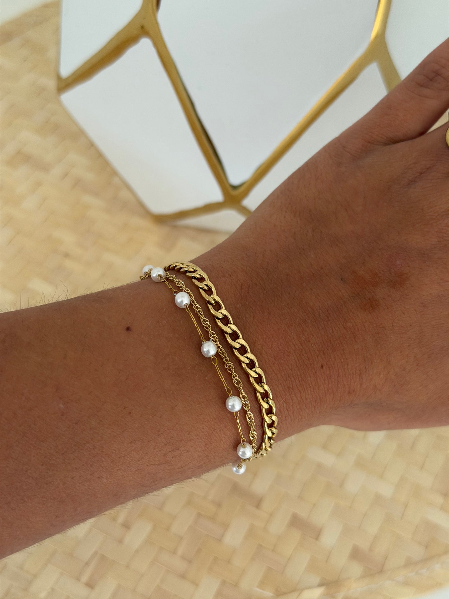 3 in 1 armband goud