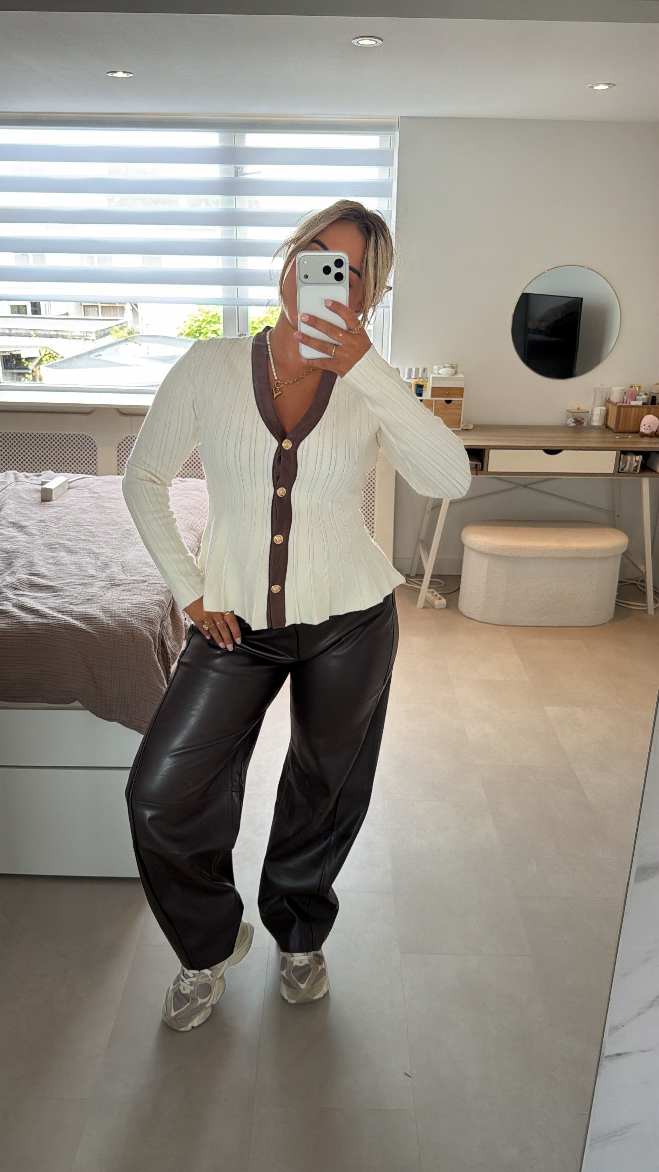 Luna Rib Cardigan - BEIGE