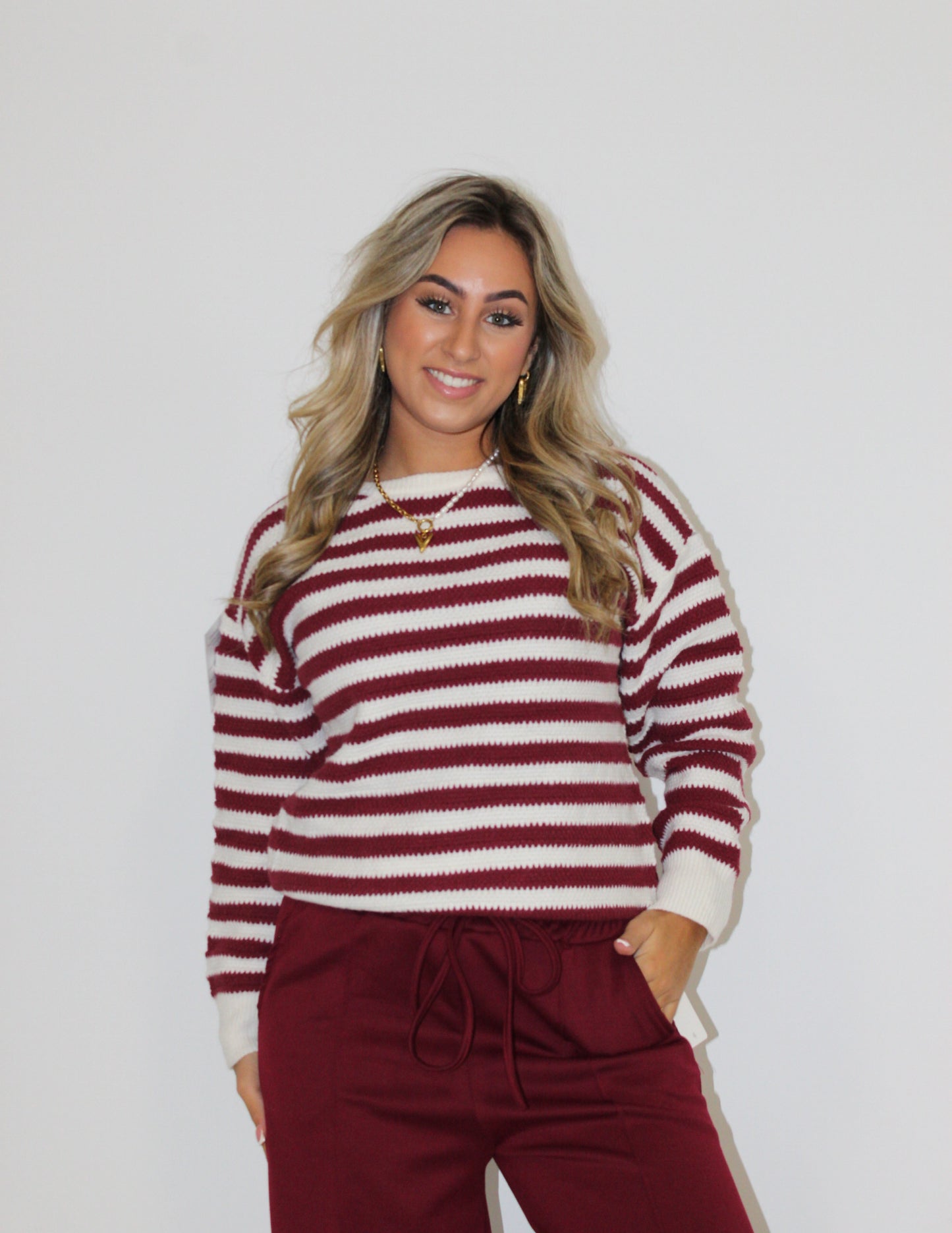 Liya trui strik bordeaux