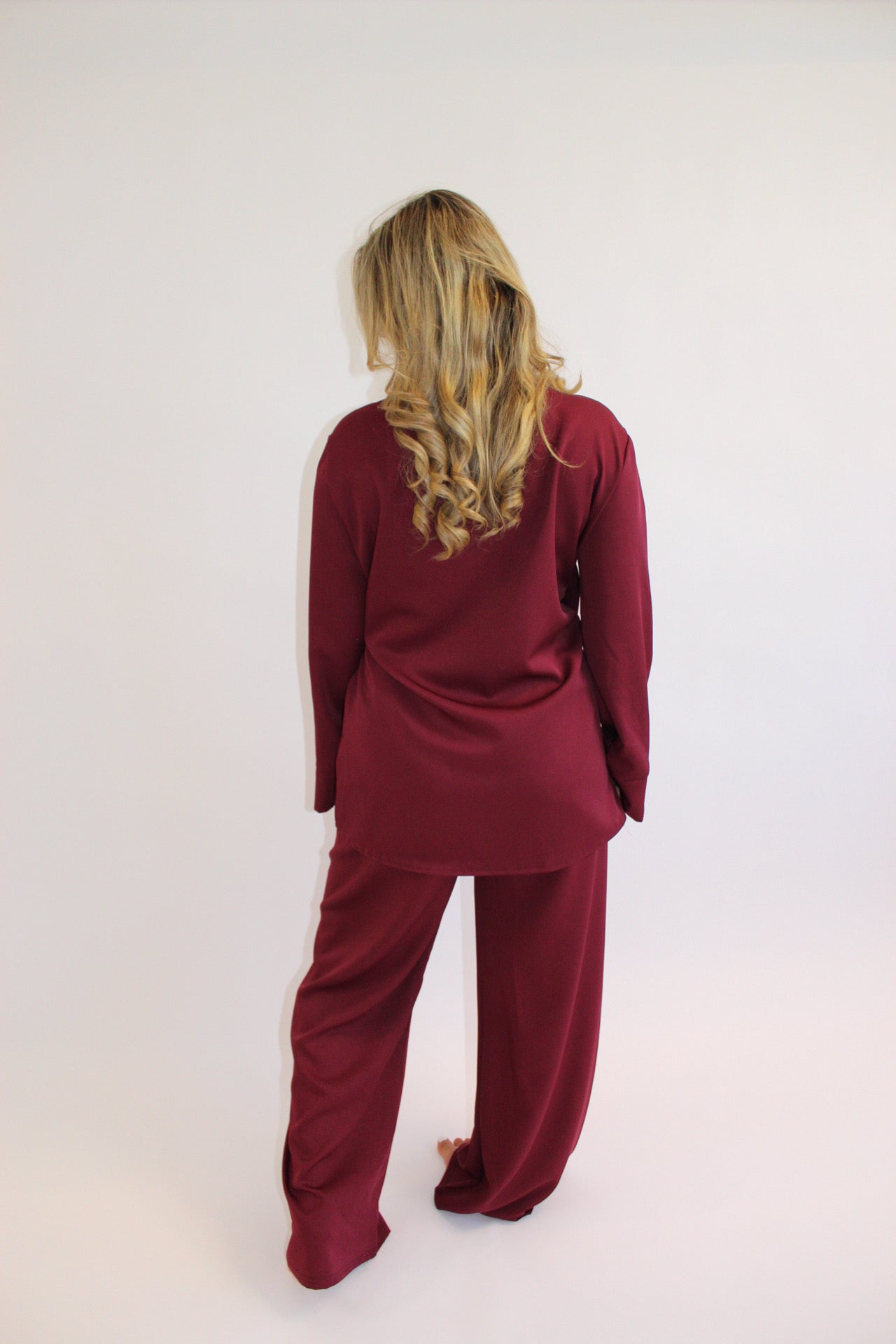 Sofie overslag co ord bordeaux rood