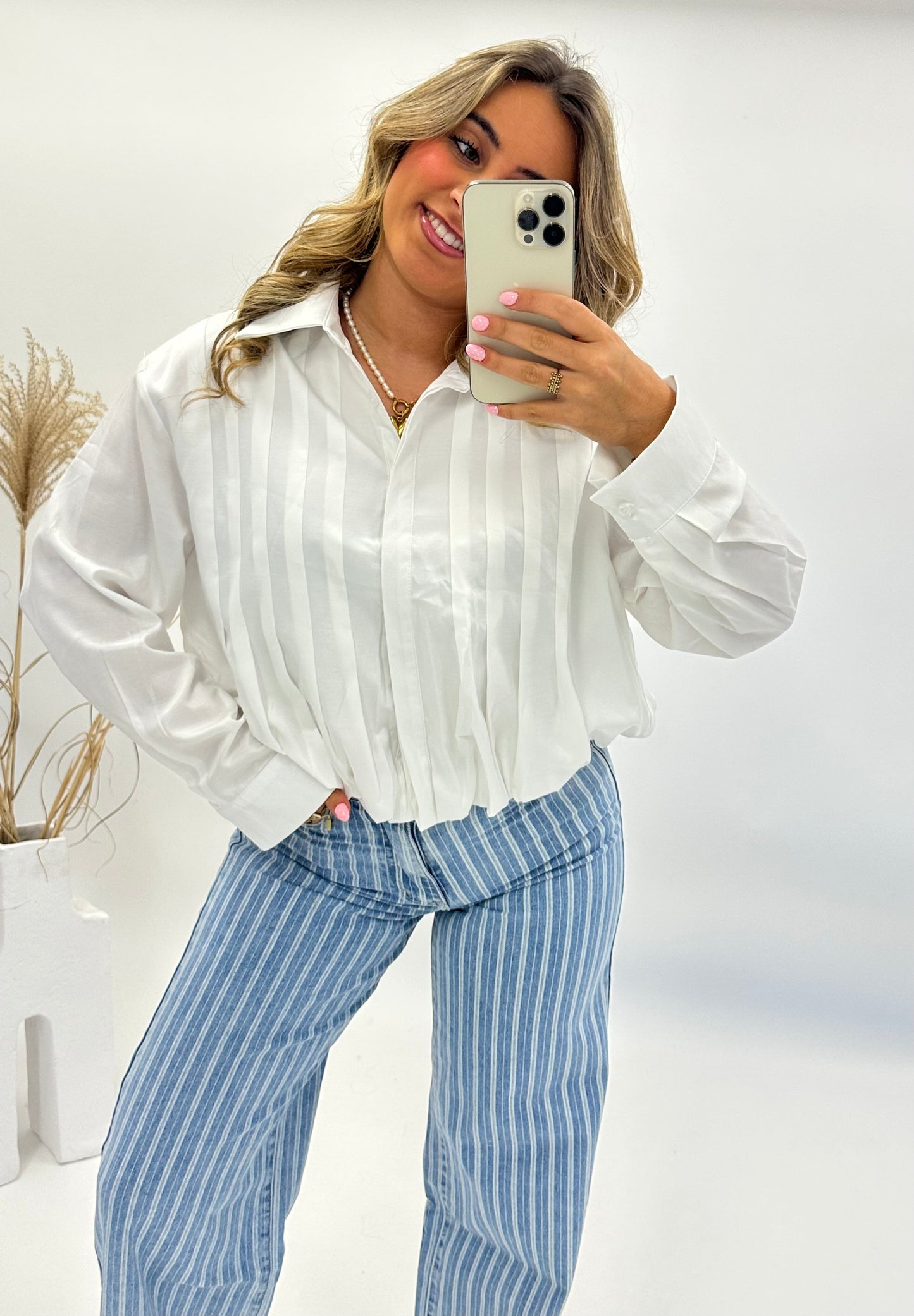 Kim ballon blouse wit
