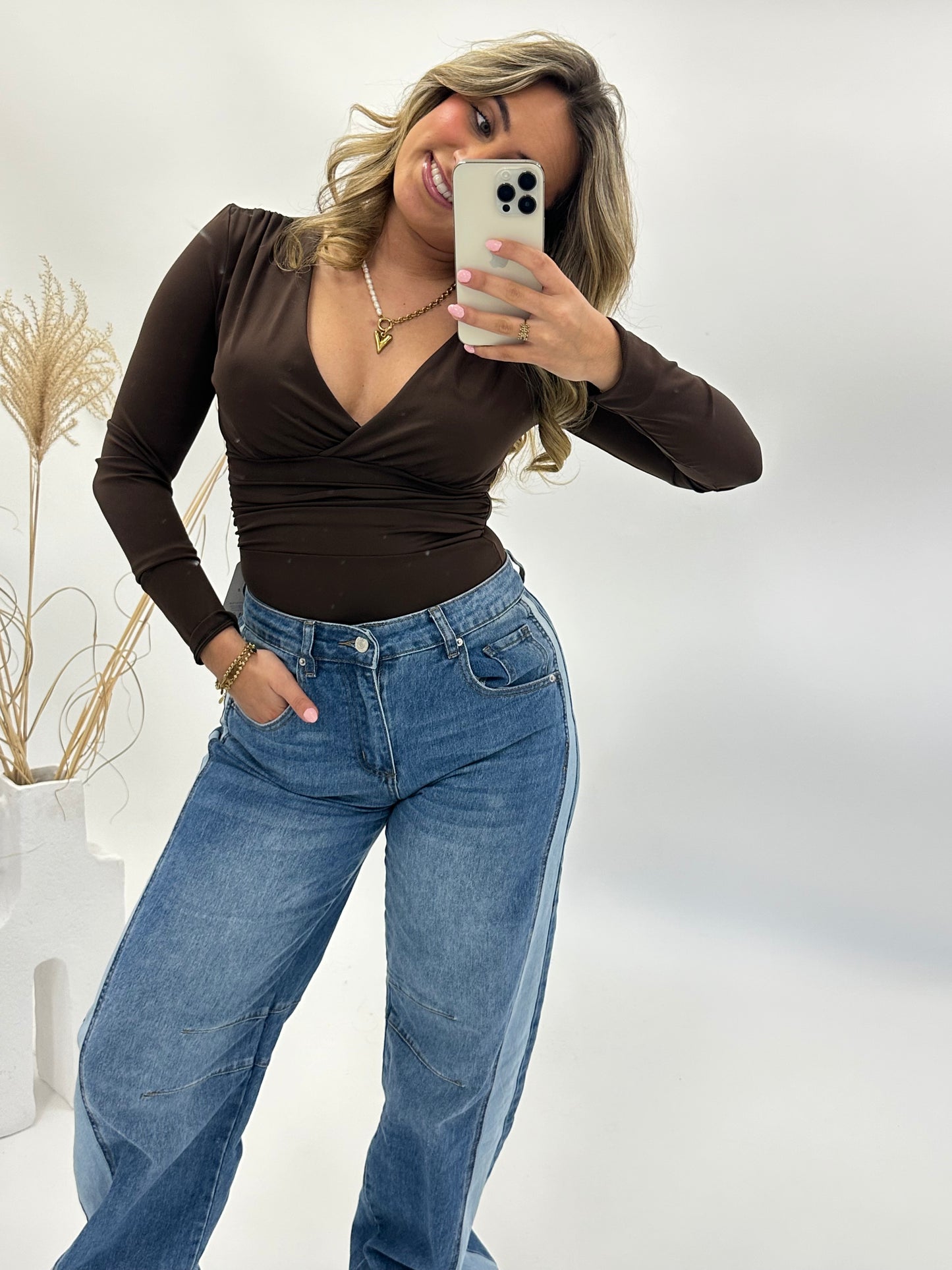 Merel top body bruin