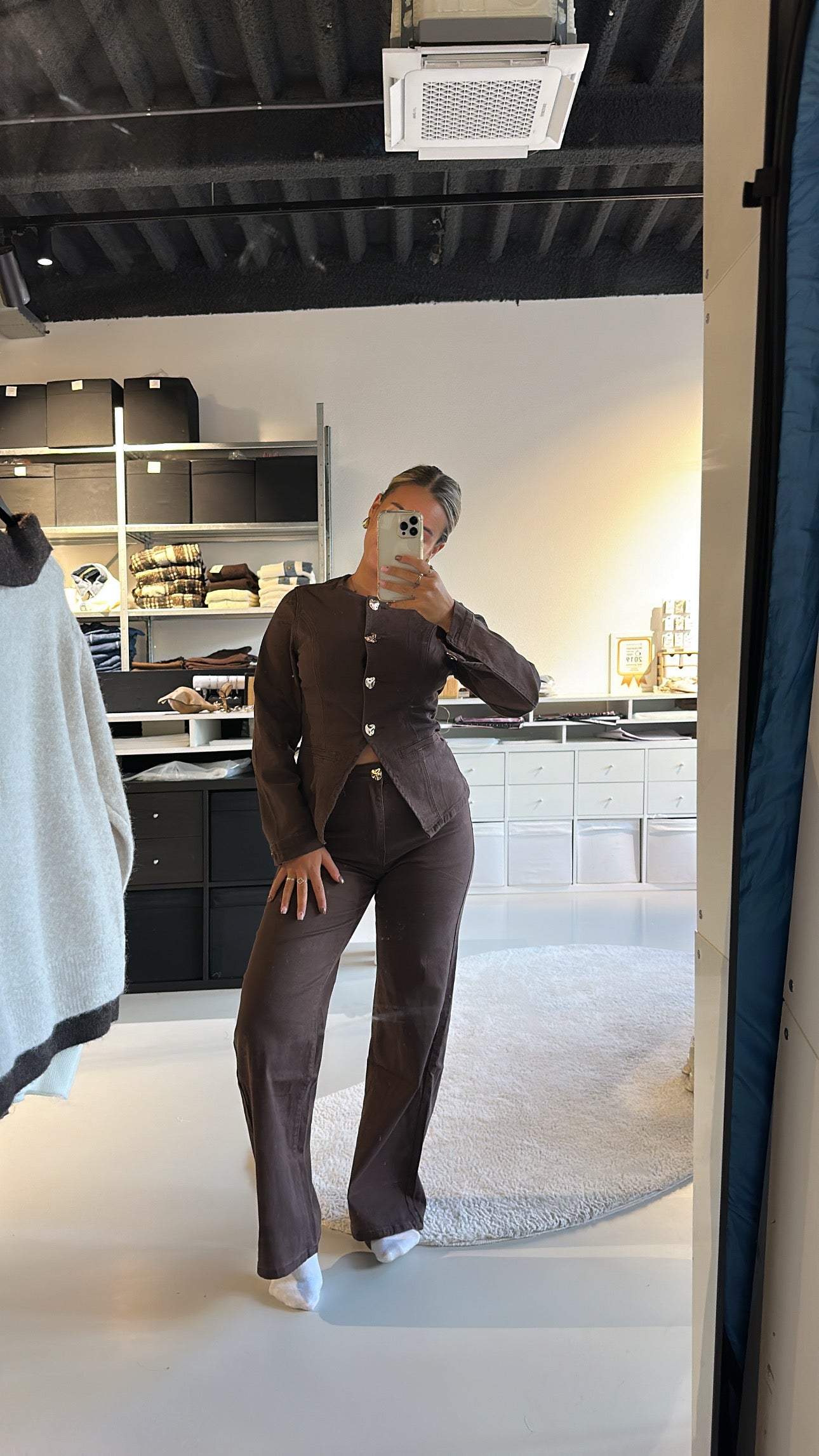 Mae denim pak bruin