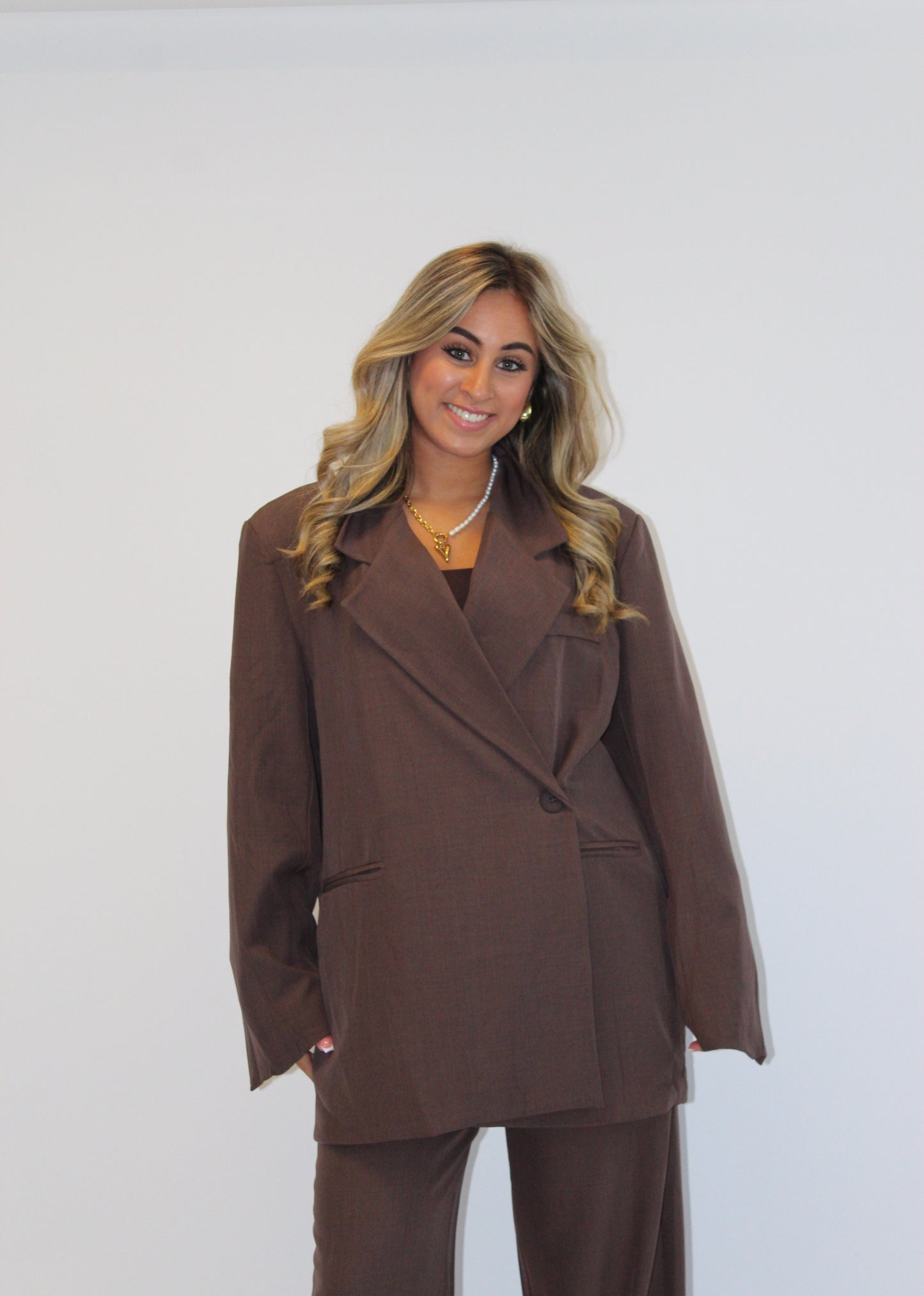 Lola blazer pak bruin
