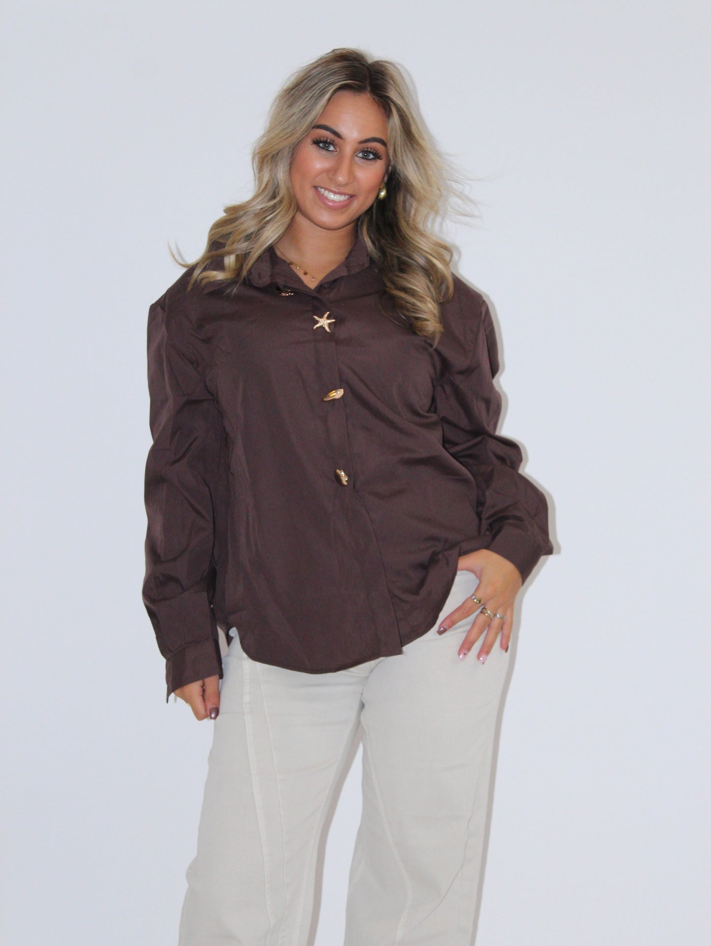 Cato blouse bruin
