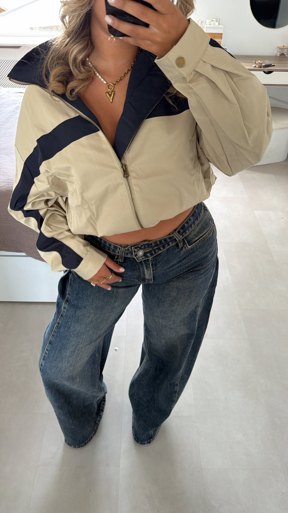 Esmee beige jacket - NAVY