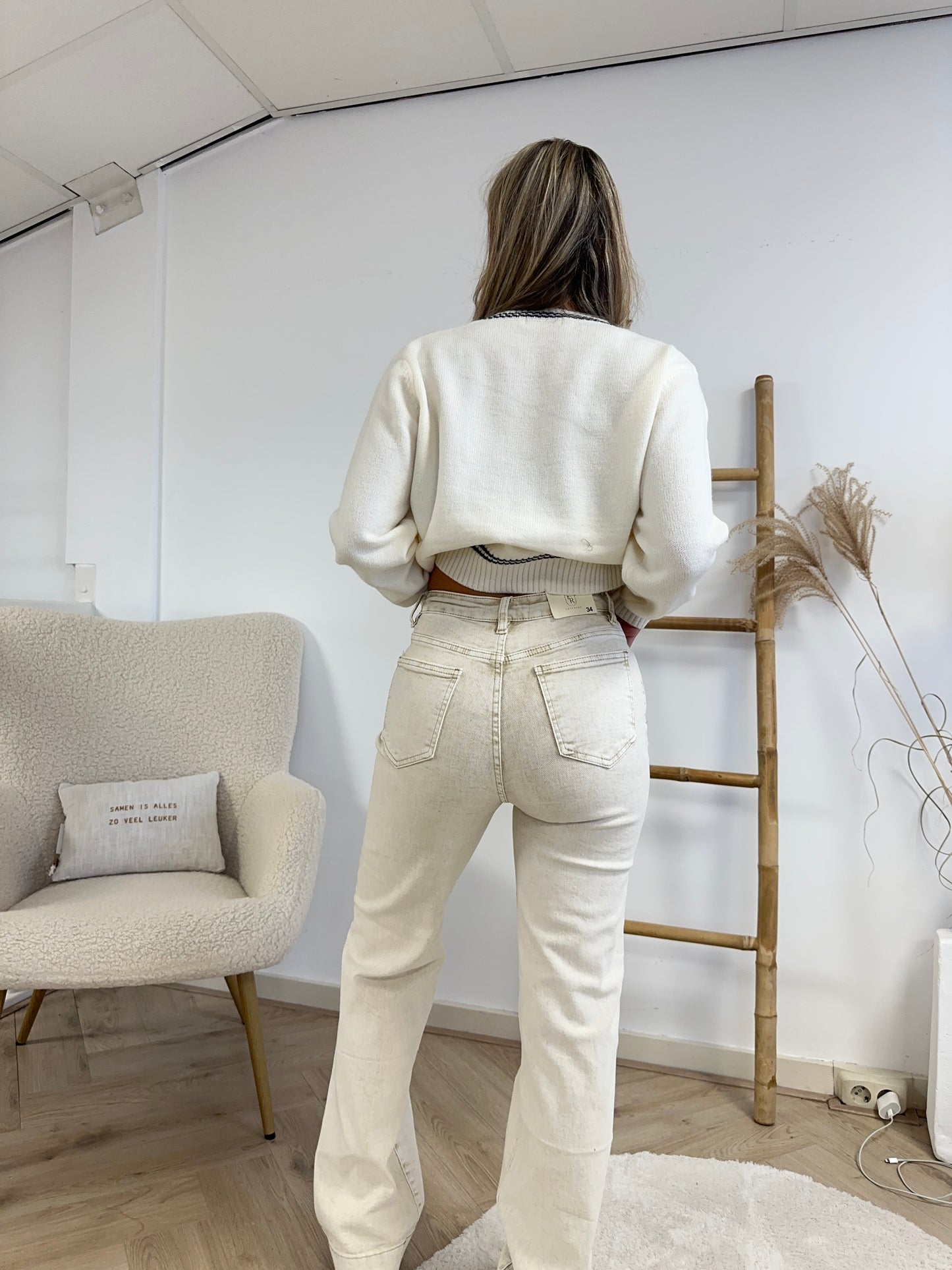 JEANS SOFIA WIDE LEG - BEIGE