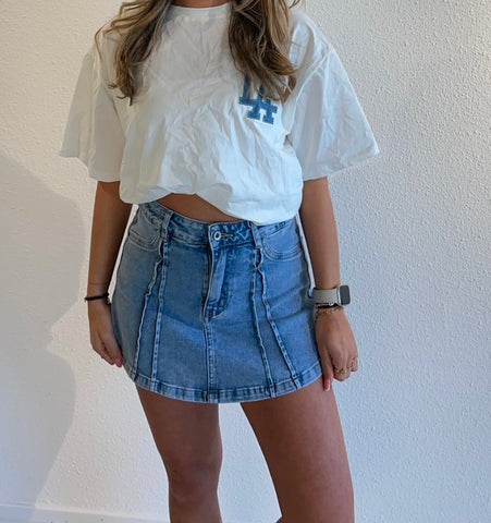 SPIJKERBROEKROKJE VAYEN FESTIVAL - BLAUW pre order