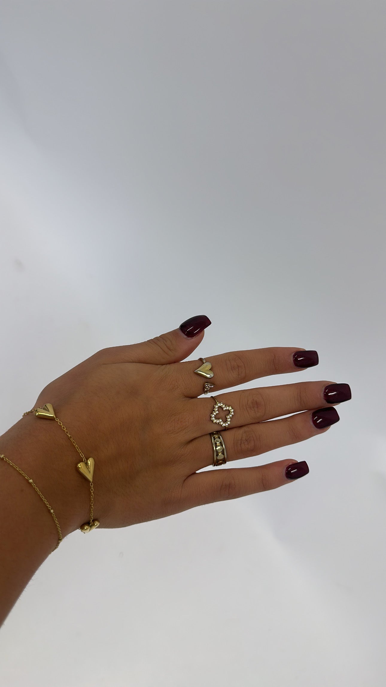 Armband hartjes goud