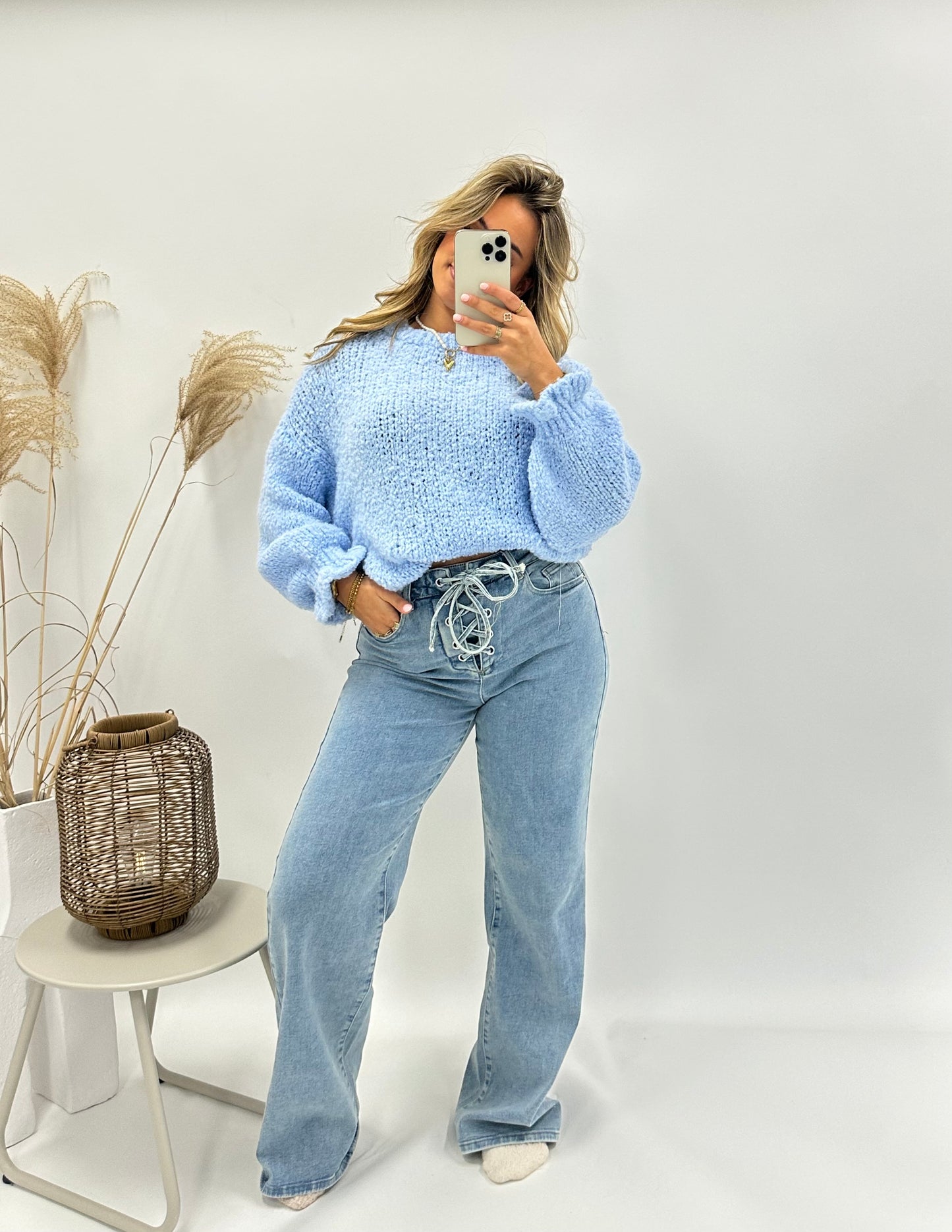 Belle trui teddy lichtblauw