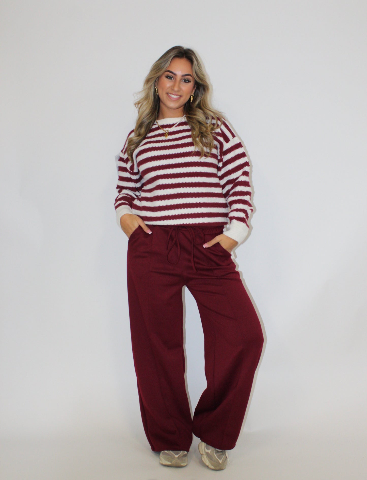 Liya trui strik bordeaux