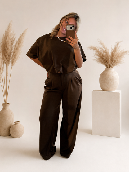 Tara Soft Lounge Set - BROWN