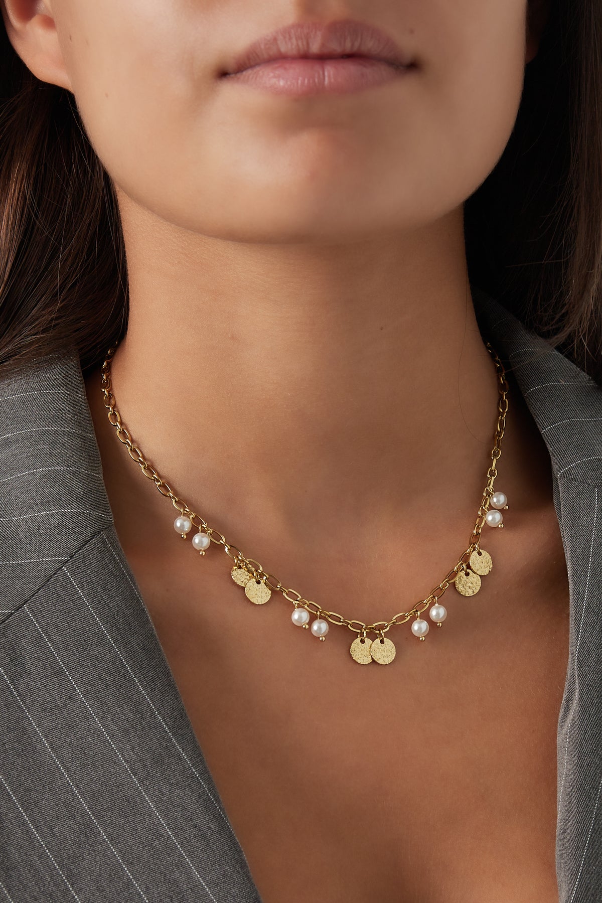 LUCKY PEARLS KETTING - GOUD