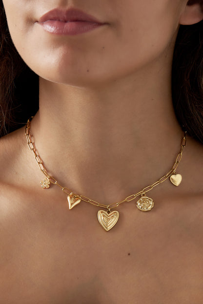 HEARTFELT CHARMS KETTING - GOUD