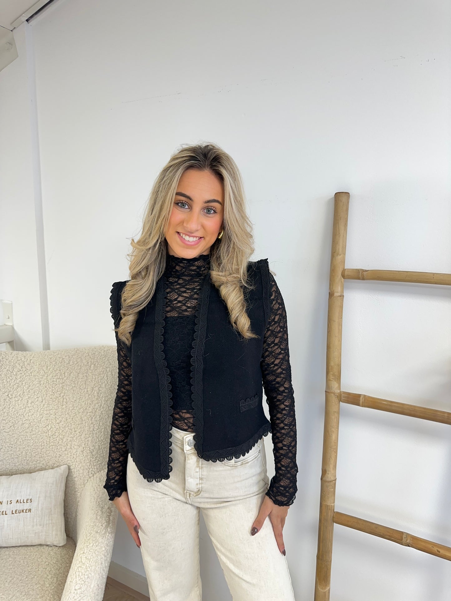 GILET IVY KORT - ZWART