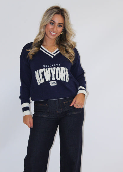 Kelly trui New York blauw