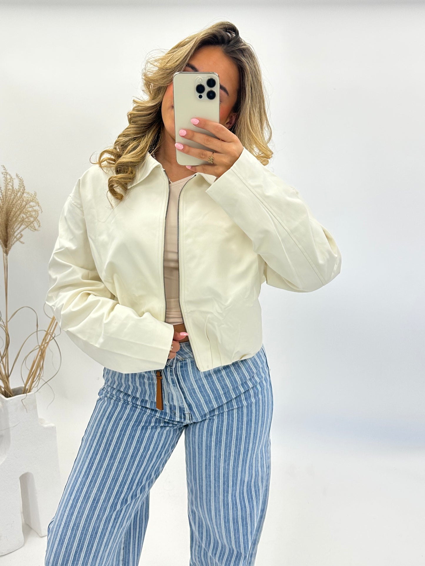 Dena bomber jasje beige/bruin