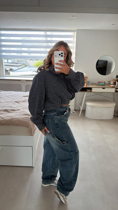 Lina barrel jeans - DARK BLUE