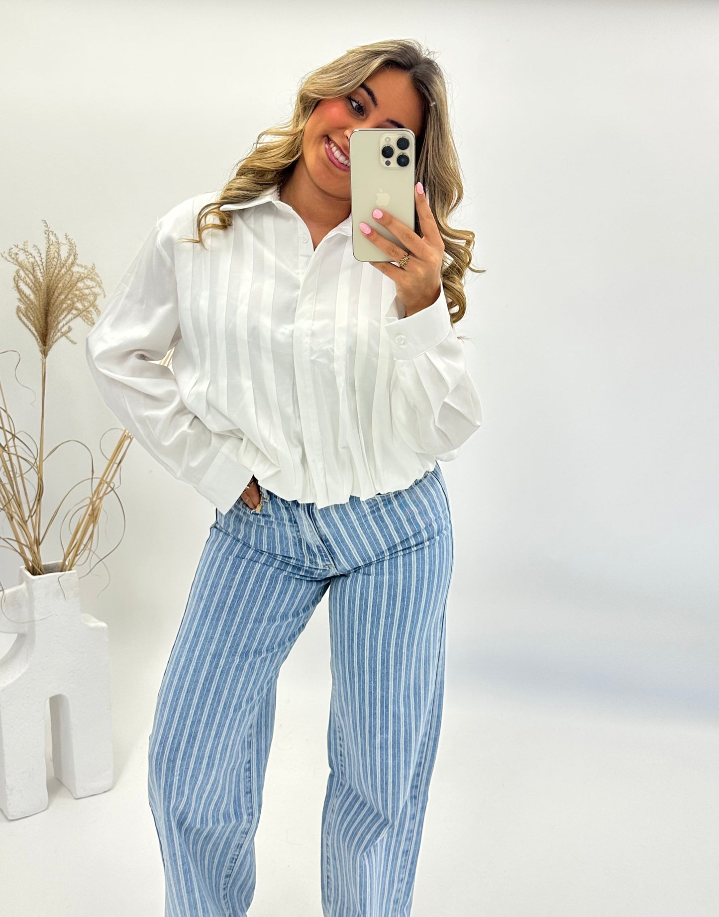 Kim ballon blouse wit