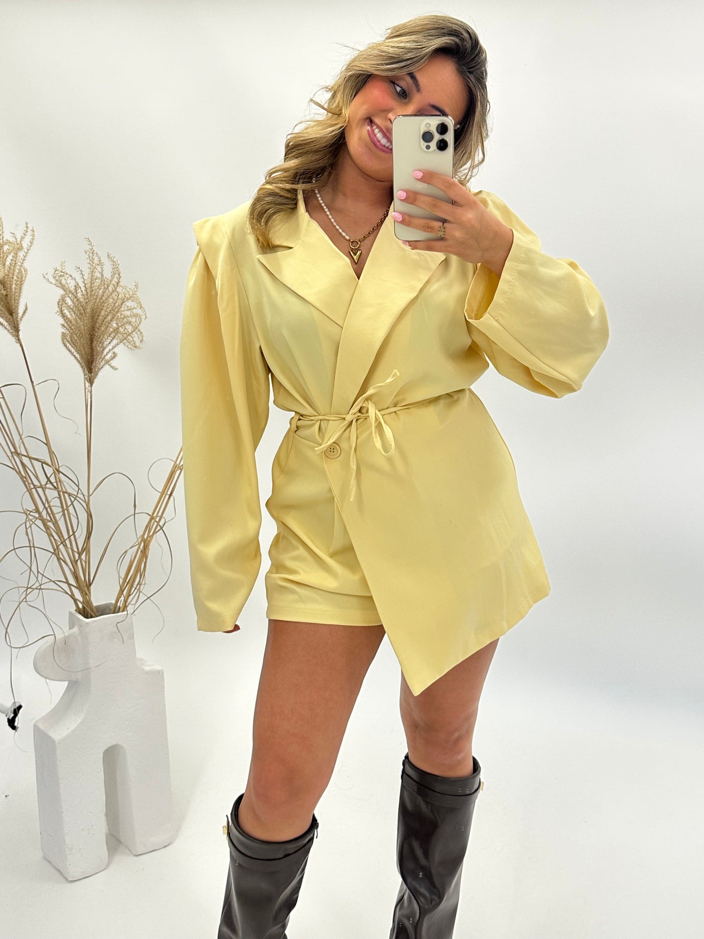 Daisy blazerjurkje geel