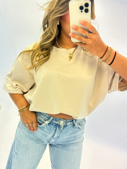 Nora Ballon top - Beige