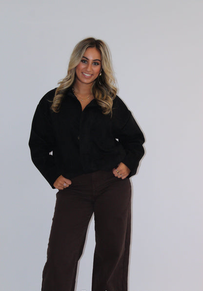 Maya suede jasje zwart