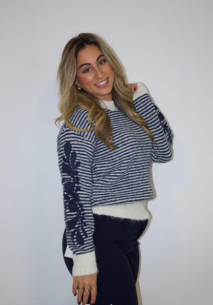 Hannah trui streep blauw