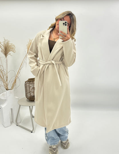 Yara trenchcoat met ceintuur beige