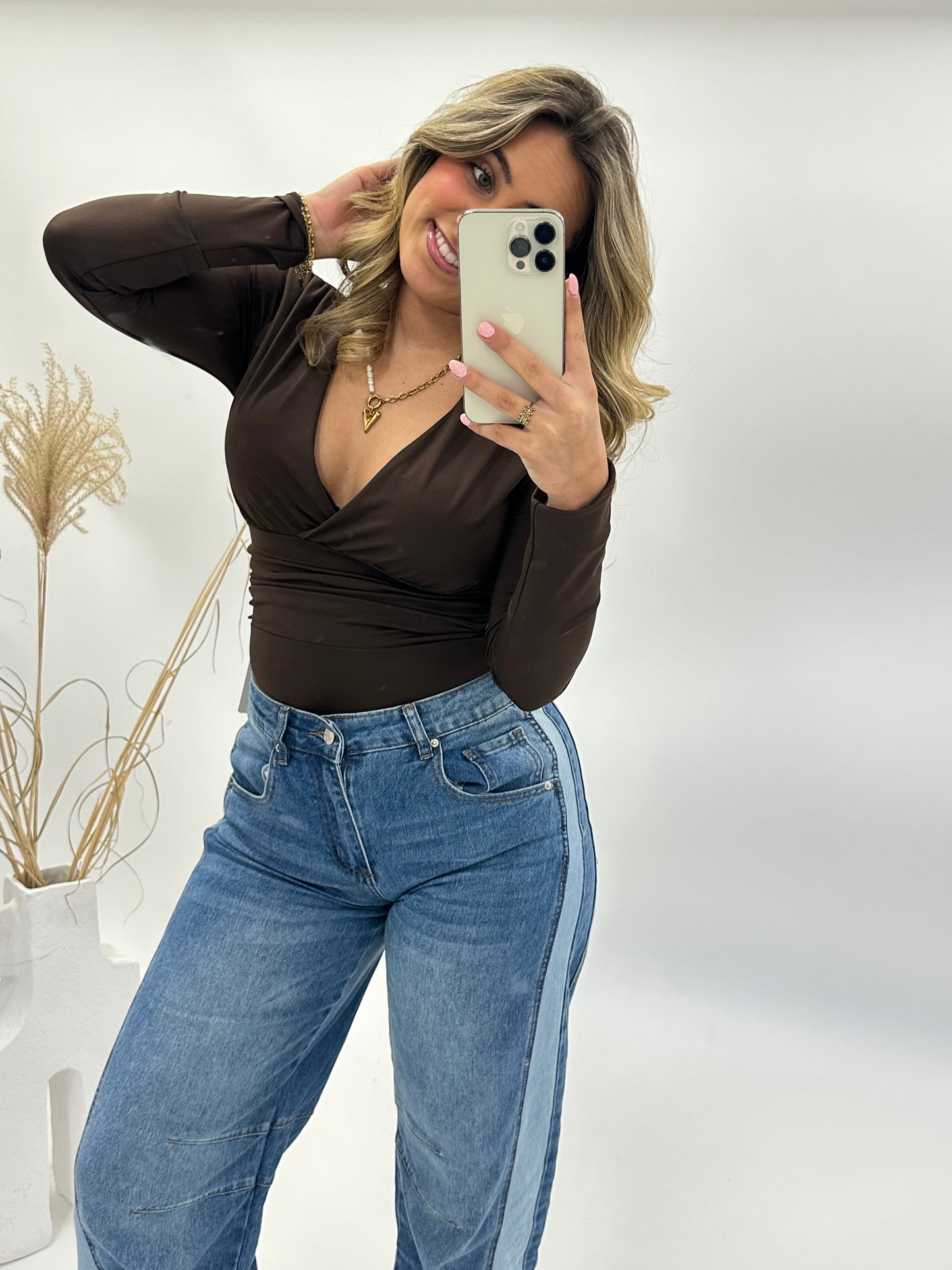 Merel top body bruin