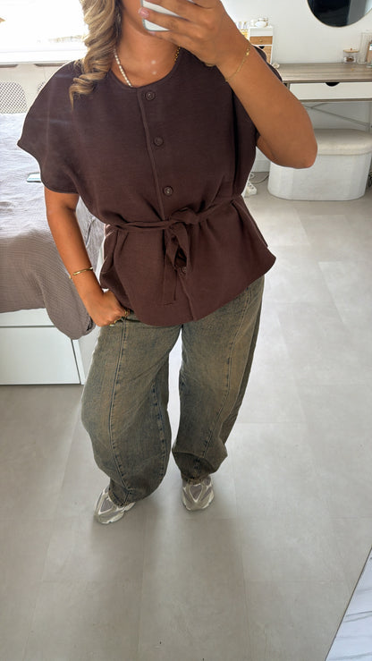Nina overslag top- BROWN
