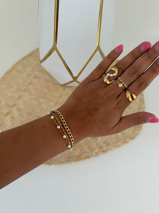 3 in 1 armband goud