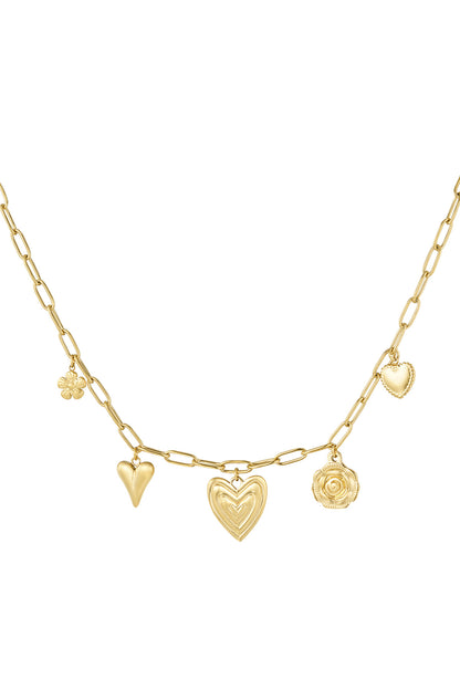 HEARTFELT CHARMS KETTING - GOUD