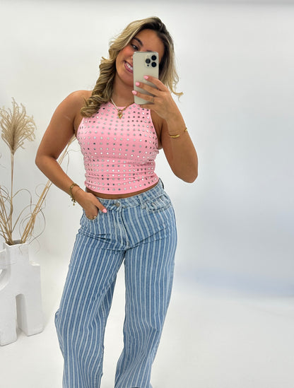 Bibi studs top roze