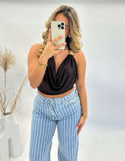 Sara halter top bruin