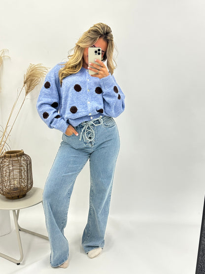 Tara trui polkadot blauw