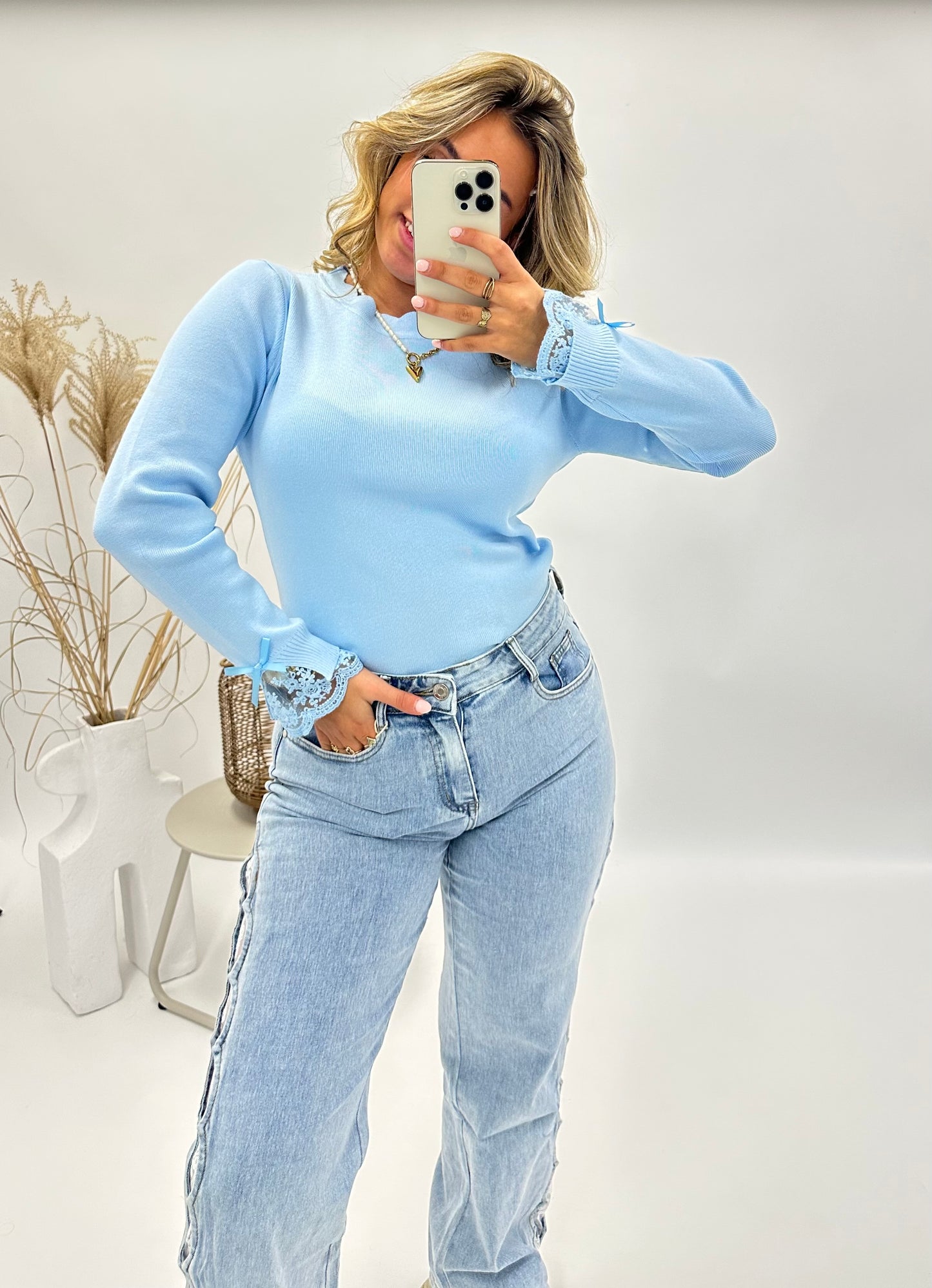 Emma top blauw
