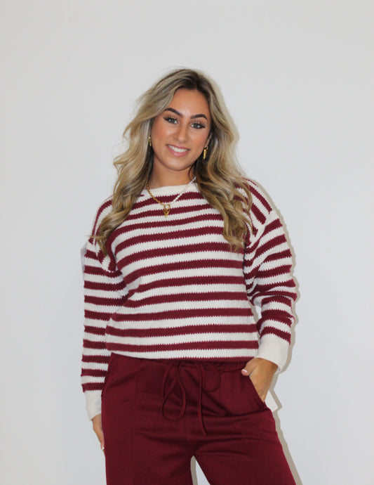 Liya trui strik bordeaux
