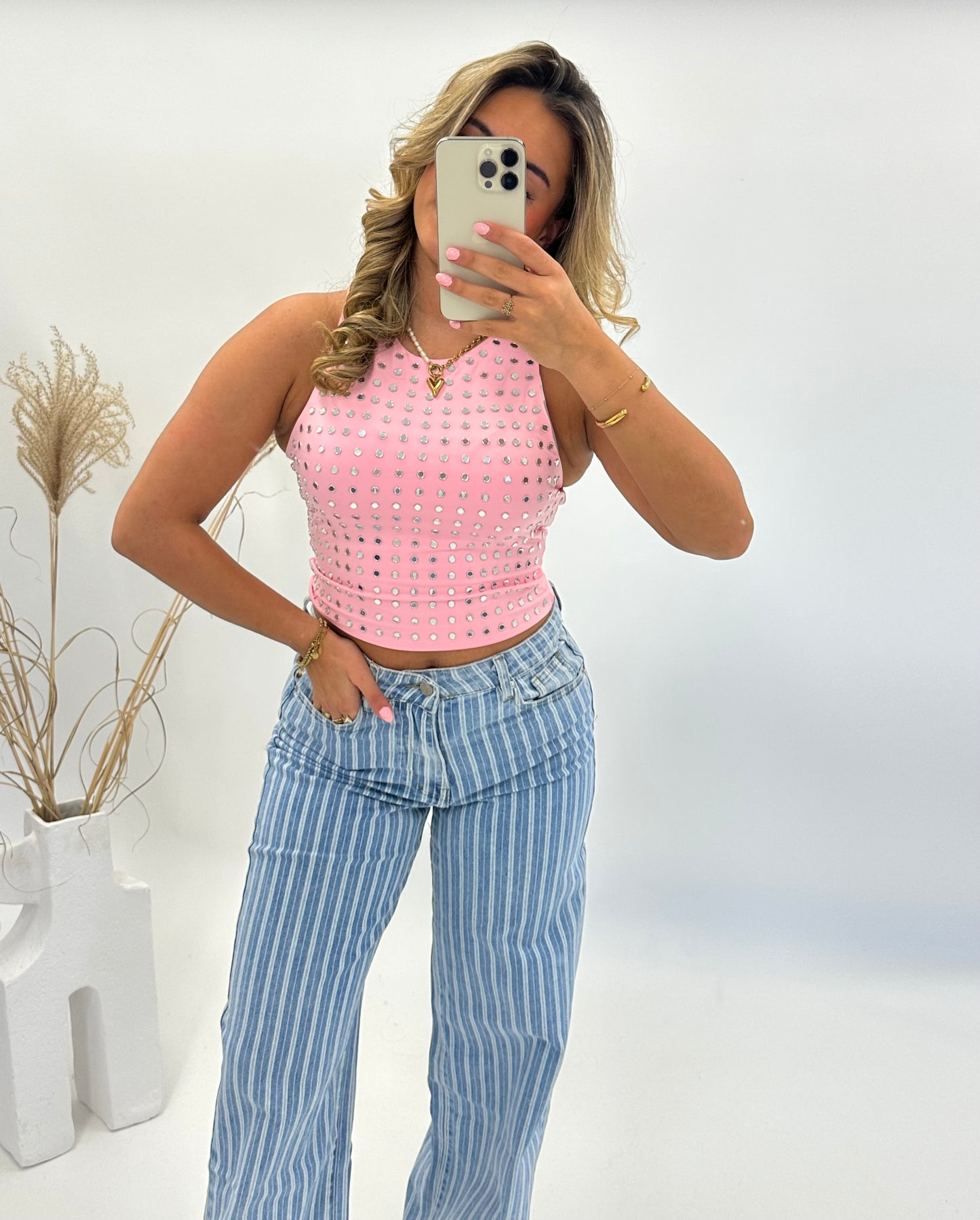 Bibi studs top roze