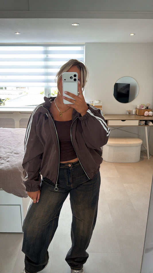 Cindy track jacket - BROWN