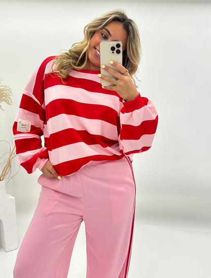 Wendy trui gestreept roze rood
