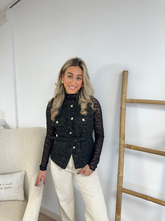 GILET SUZE - ZWART