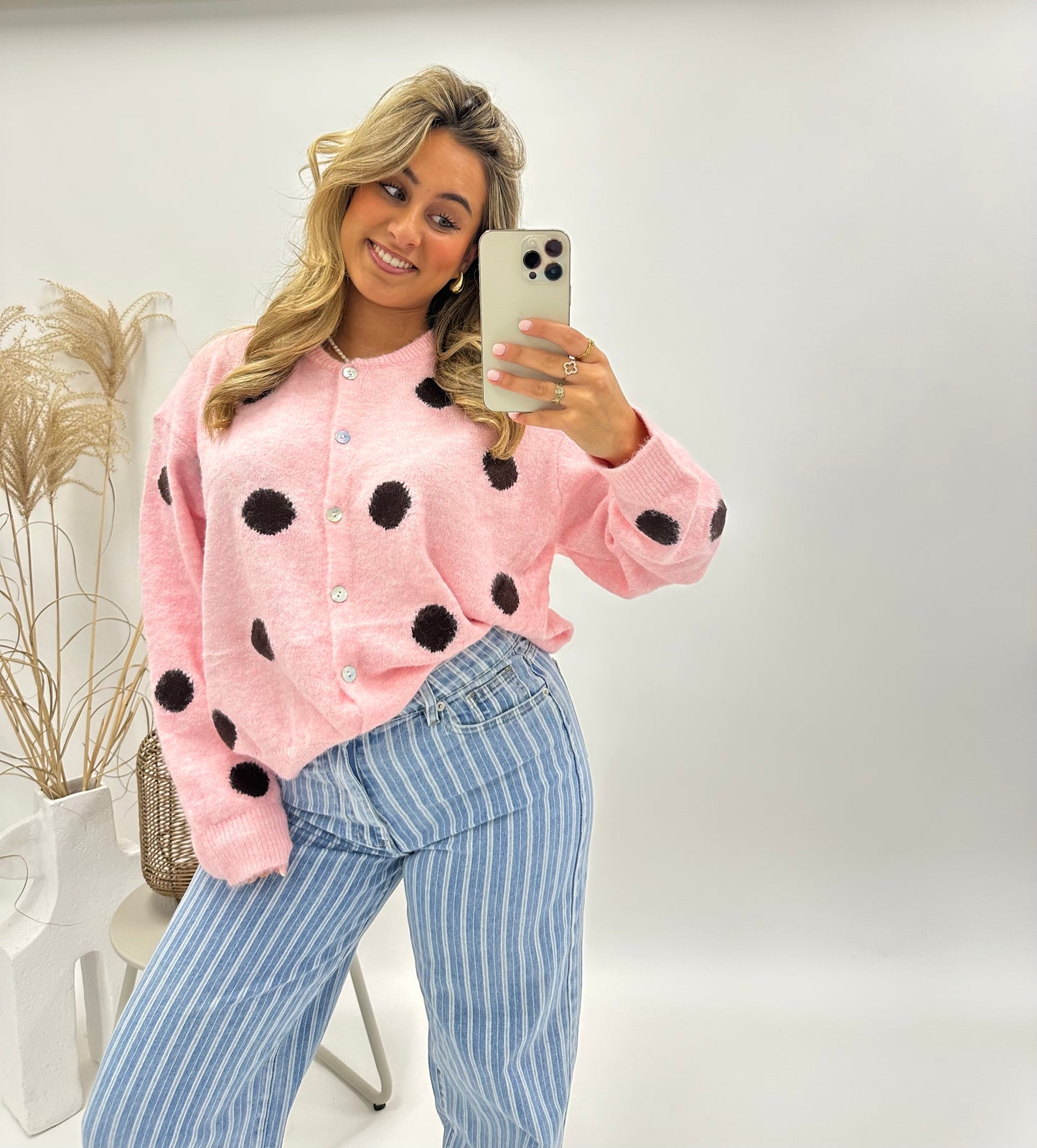 Tara trui polkadot roze