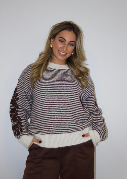 Hannah trui streep bruin