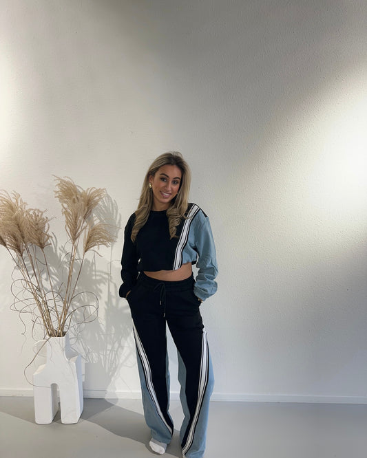 COMFY SET DENIM LOES - ZWART