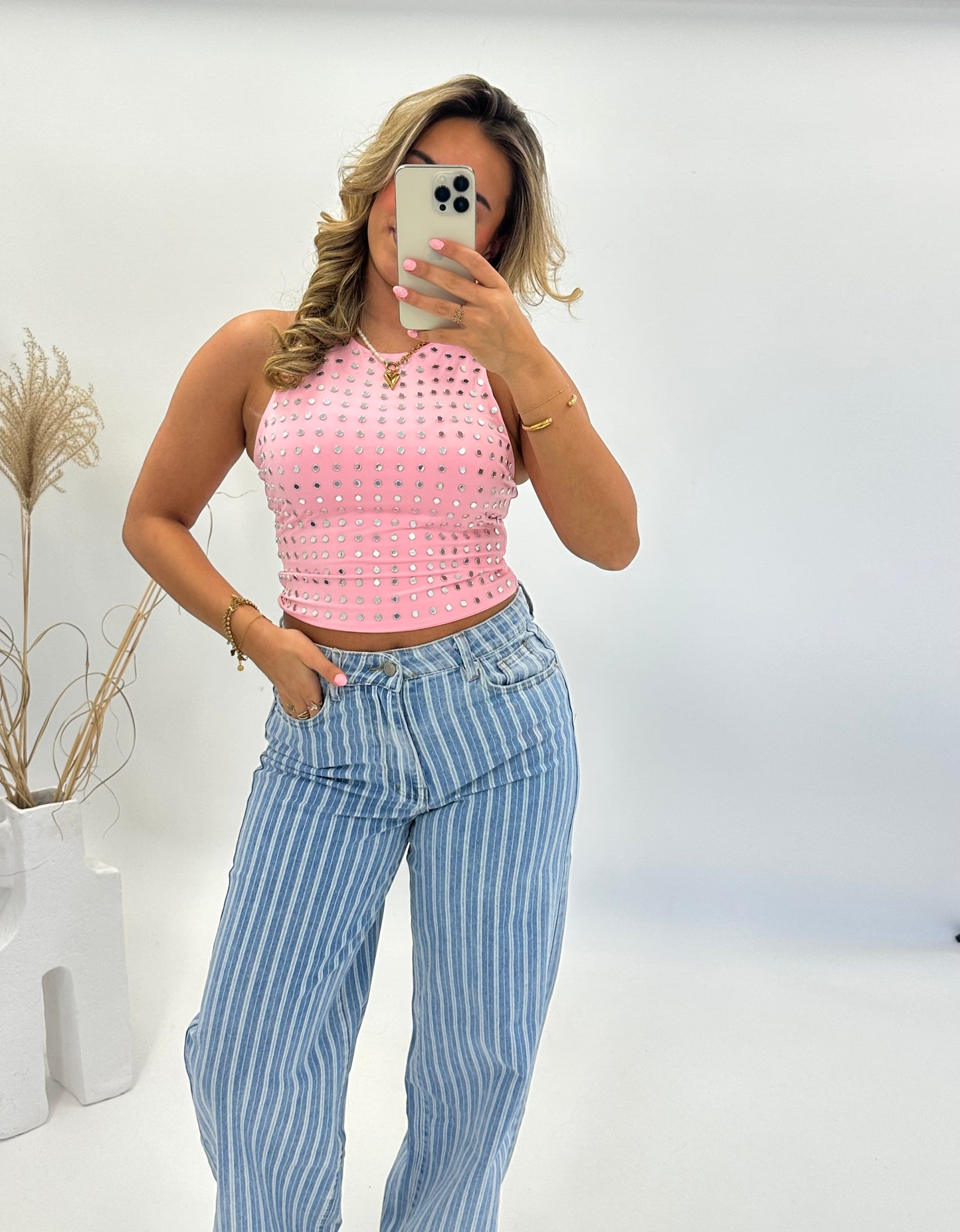 Bibi studs top roze